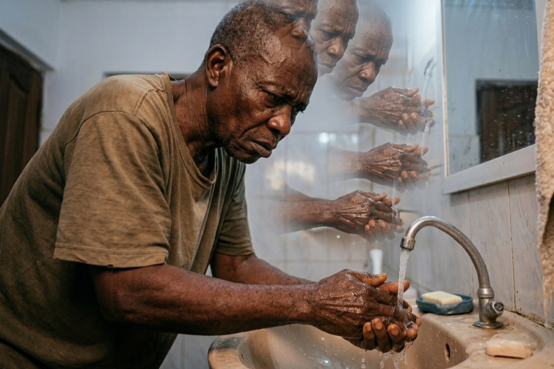 A young lady removing a smiling mask to reveal their true emotions.